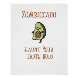 Poster de aguacate zombie de Halloween