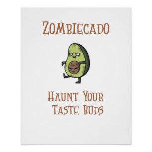 Poster de aguacate zombie de Halloween