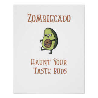 Poster de aguacate zombie de Halloween