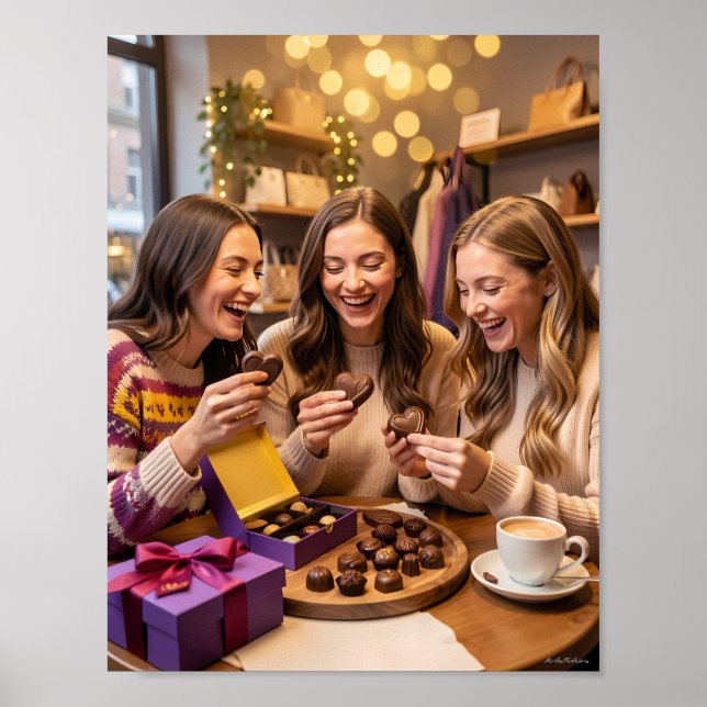 Póster de Alegría de Chocolate Belga a la Luz de l (Frente)