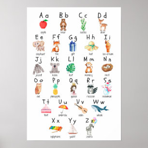 Póster de alfabeto ABC para niños