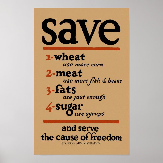 Poster de ALIMENTOS, impresión popular de alimento (Frente)