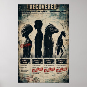 Póster de alineación de revelación de ovnis de cua