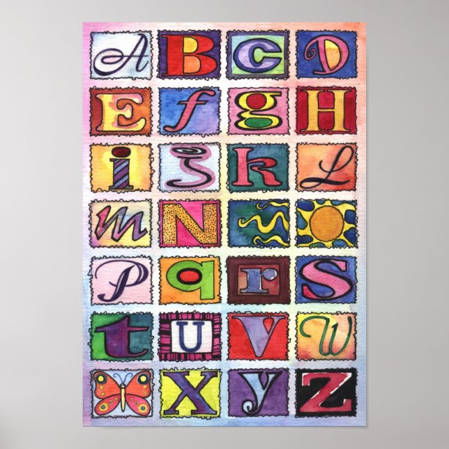 Poster de Alphabet ABC arte en una habitación para (Frente)