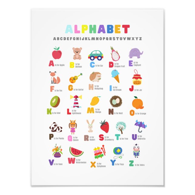 Poster de Alphabet School con fotos (Frente)
