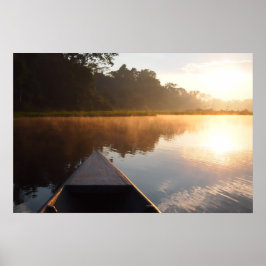 Póster de amanecer en la selva amazónica