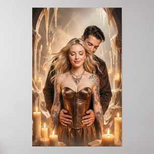Póster de Amantes a la Luz de las Velas en Serenid