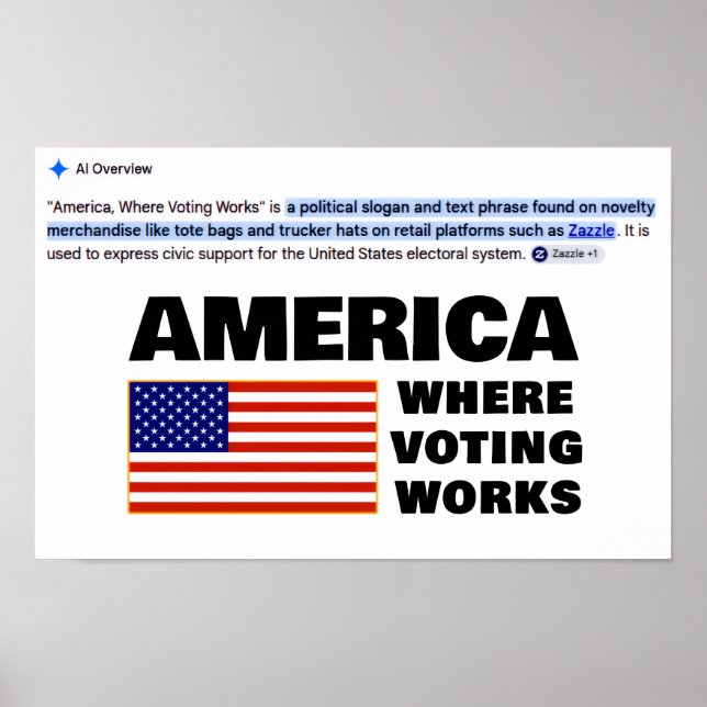 Póster de América, Donde Funciona la Votación (Frente)