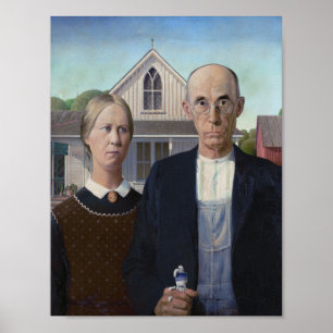 Póster de American Gothic - exprimiendo tubo de pa