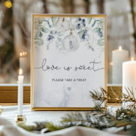 Póster de amor invernal elegante es dulce toma un