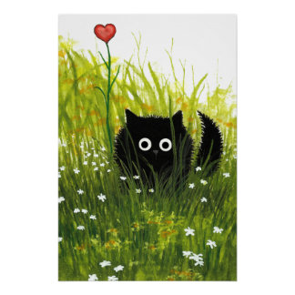 Poster de amor para gato negro de Bihrle