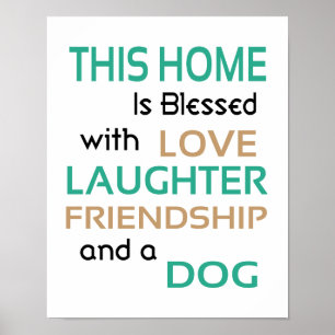Póster de amor risa amistad perro