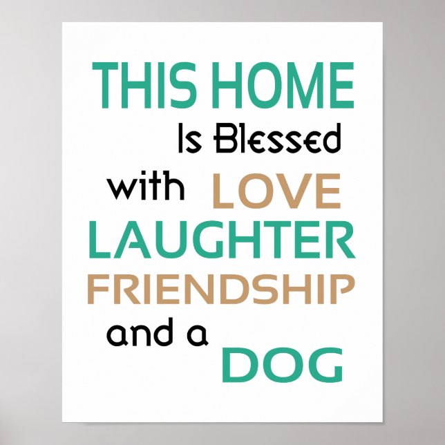 Póster de amor risa amistad perro (Frente)