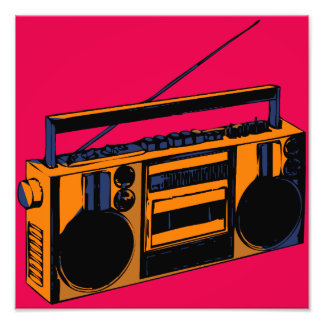 Poster de ampliación de foto de retro Boombox