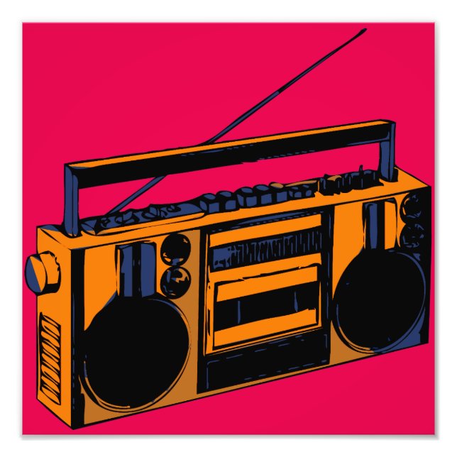 Poster de ampliación de foto de retro Boombox (Frente)