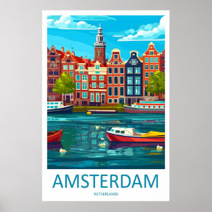 Póster de Amsterdam Esquí Nacional Viaje 2Vintage