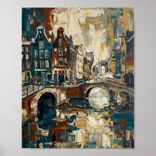 Póster de Amsterdam Pintura al óleo abstracta de l