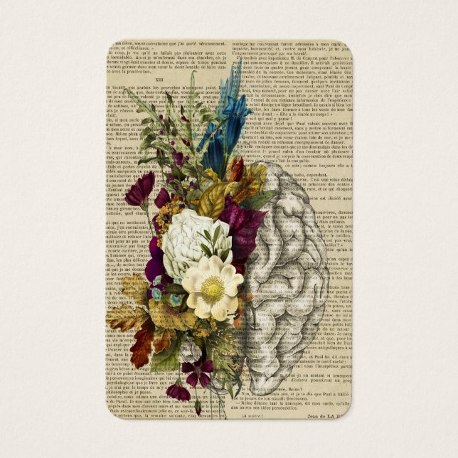 poster de anatomía cerebral floral médica (Anverso)