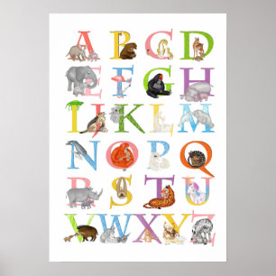Póster de Animal ABC para guardería y habitación d