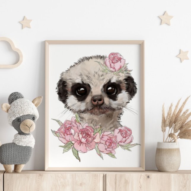 Póster de Animal de Meerkat Bebé Rosa | Impresión  (Subido por el creador)