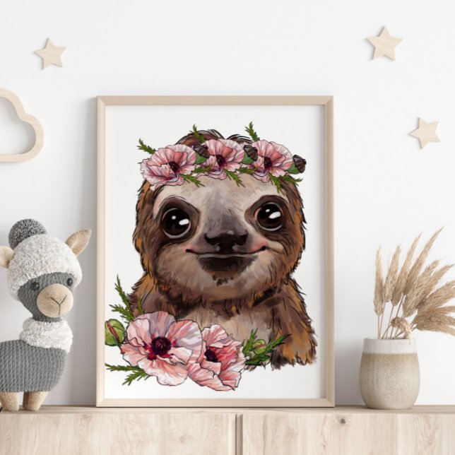 Póster de Animal de Perezoso Bebé Rosa | Impresión (Subido por el creador)