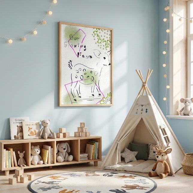 PÓSTER DE ANIMALES DE SAFARI PARA DORMITORIO BOHO (Subido por el creador)