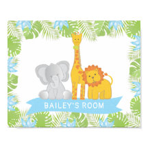 Póster de animales lindos de safari para habitació