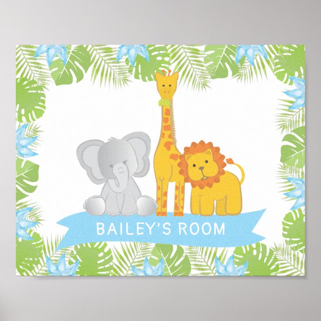 Póster de animales lindos de safari para habitació (Frente)