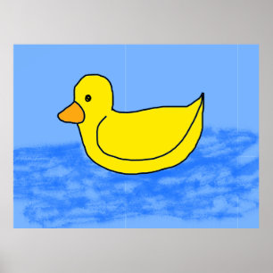 Póster de Anime de Palomitas Adorables con Pato Am