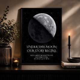 Póster de aniversario de fase lunar personalizado