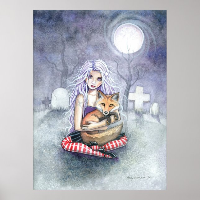 Póster de Annie's Fox Gothic Girl y Fox (Frente)