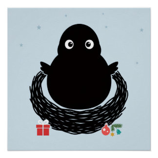 Póster de Año Nuevo Nido de Pájaro
