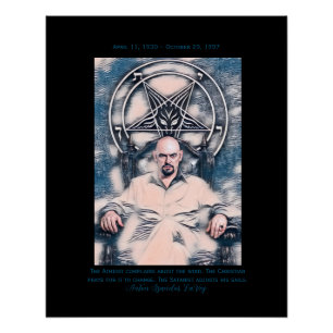 Póster de Anton LaVey con fechas y cita!