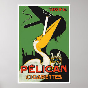 Póster de anuncio de cigarrillos francés de los añ