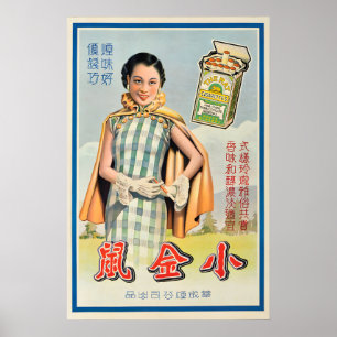 Póster de anuncio de cigarrillos Rata china de la