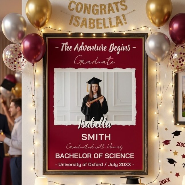 Póster de anuncio de foto de graduación personaliz (Subido por el creador)