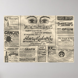 Póster de Anuncios de Periódico Antiguo 60x40 Pued