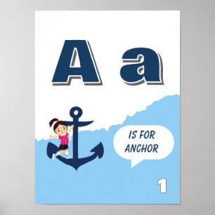 Póster de aprendizaje del alfabeto colorido Letra 
