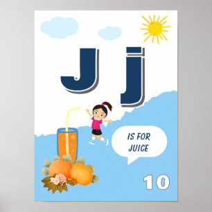 Póster de aprendizaje del alfabeto colorido letra 
