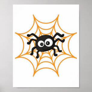 Póster de araña de Halloween lindo