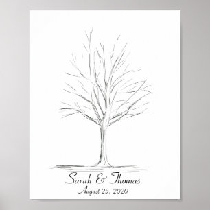 Póster de árbol de huellas dactilares de arte Lin