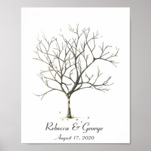 Póster de árbol de huellas dactilares personalizab