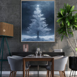 Póster de árbol de Navidad festivo