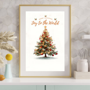 Póster de árbol de Navidad — Fiesta mágica de invi