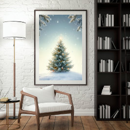 Póster de árbol de Navidad minimalista