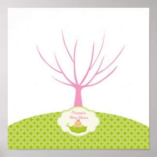 Póster de árbol para libro de visitas de Baby Show