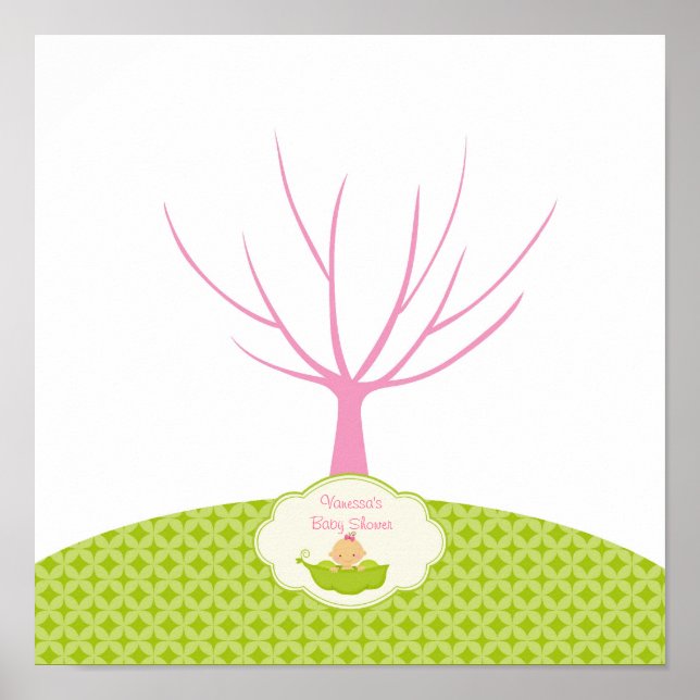 Póster de árbol para libro de visitas de Baby Show (Frente)