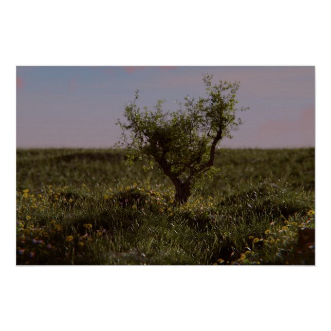 Póster de árbol solitario (Anverso)