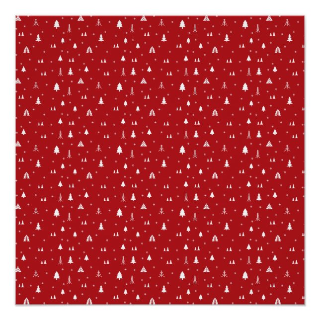 Póster de árboles de Navidad y copos de nieve (Anverso)