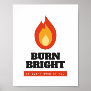 Póster de archivo Llama motivacional que arde con